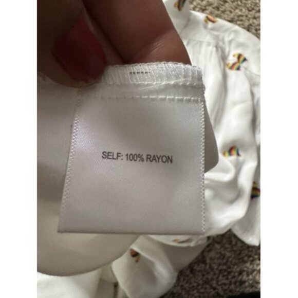 Jane and Delancey Hearts LBGT Pride button up collar T-shit Womens Size Medium - Picture 11 of 15